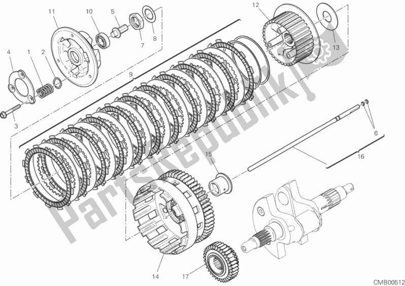 Todas as partes de Embreagem do Ducati Multistrada 1260 ABS 2020